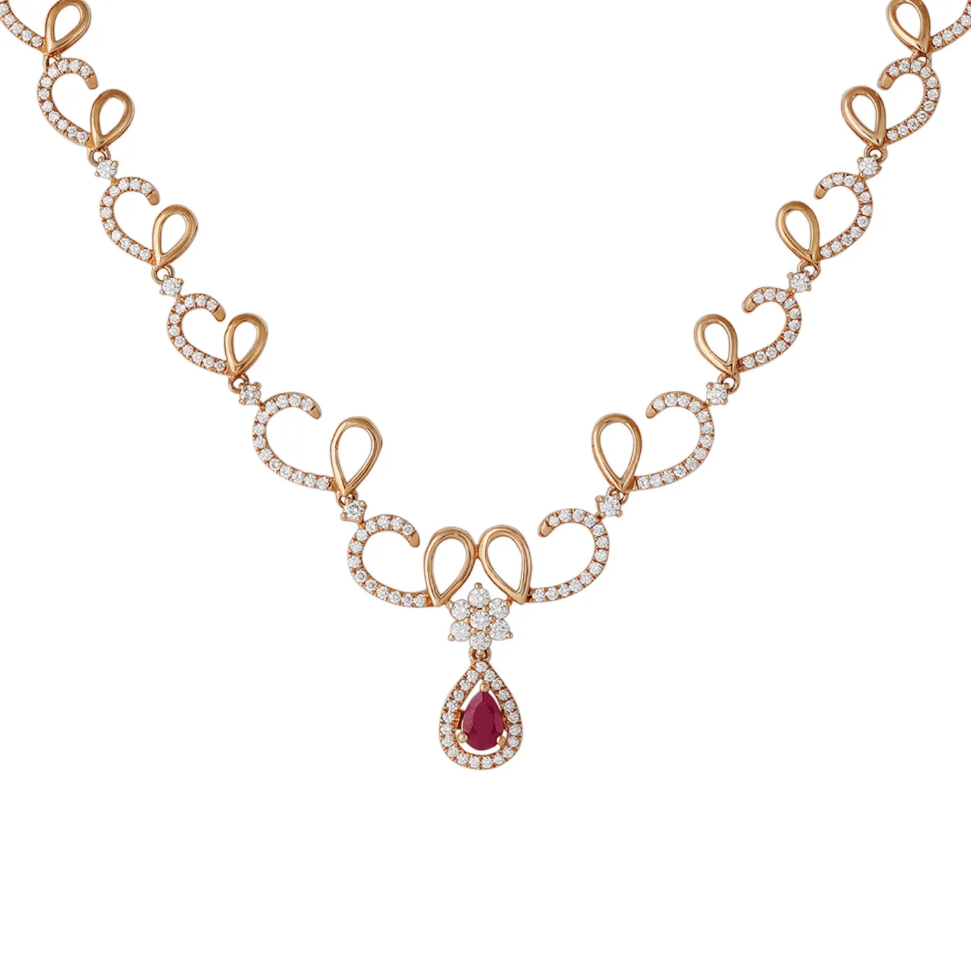 Shika - Diamond and Rose Gold Necklace