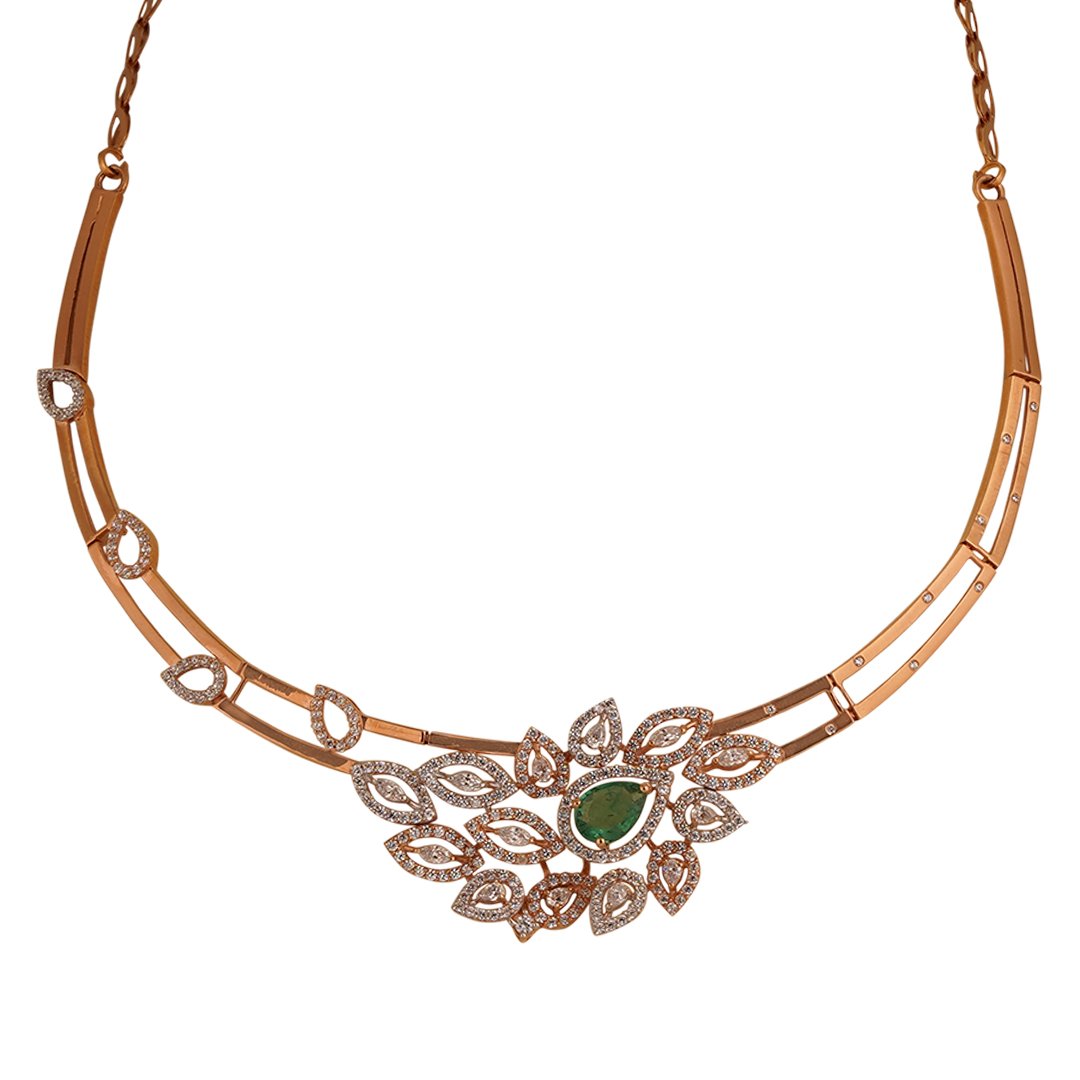 18kt Rose Gold Stone Necklace