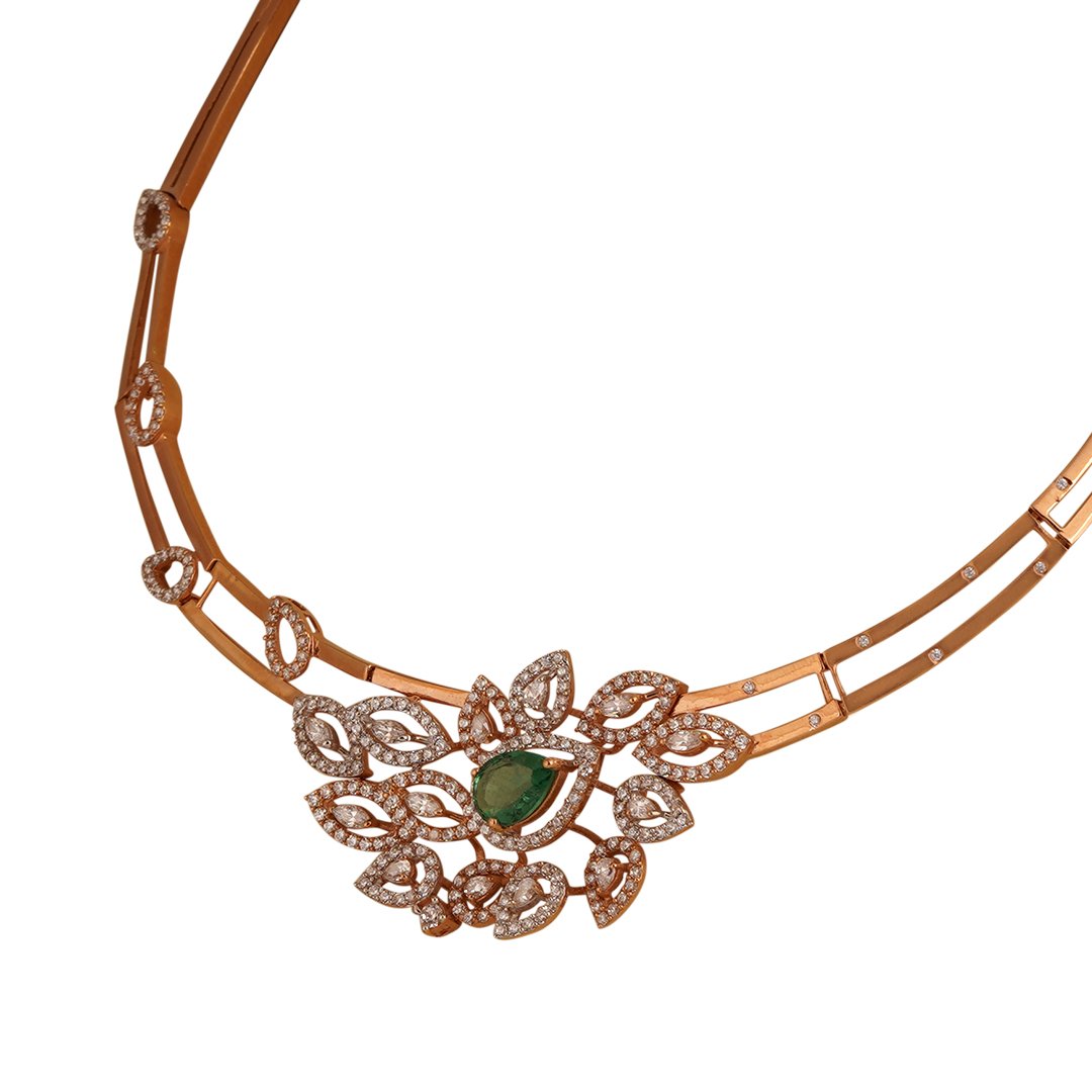 18kt Rose Gold Stone Necklace