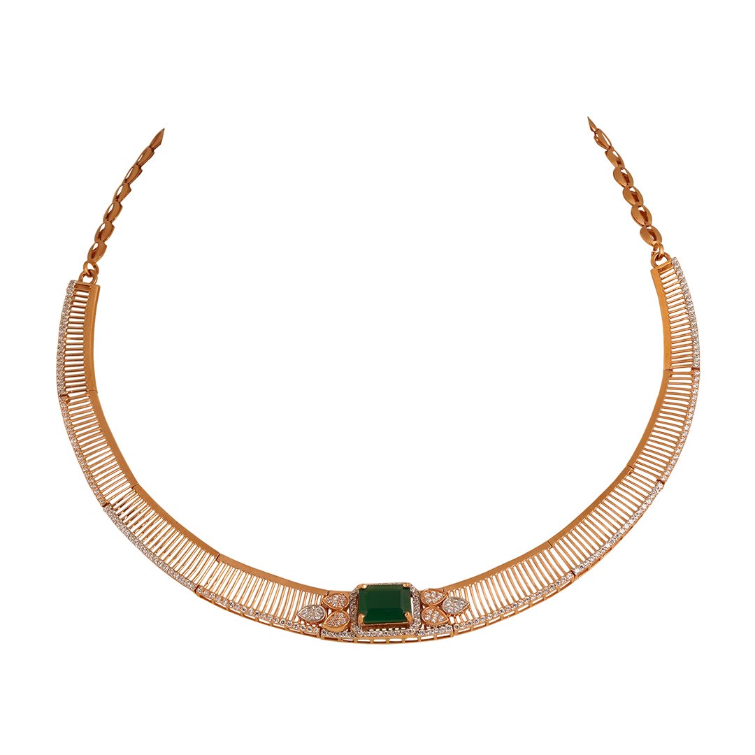 18kt rose gold stone necklace