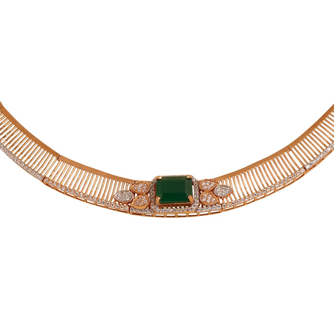 18kt rose gold stone necklace