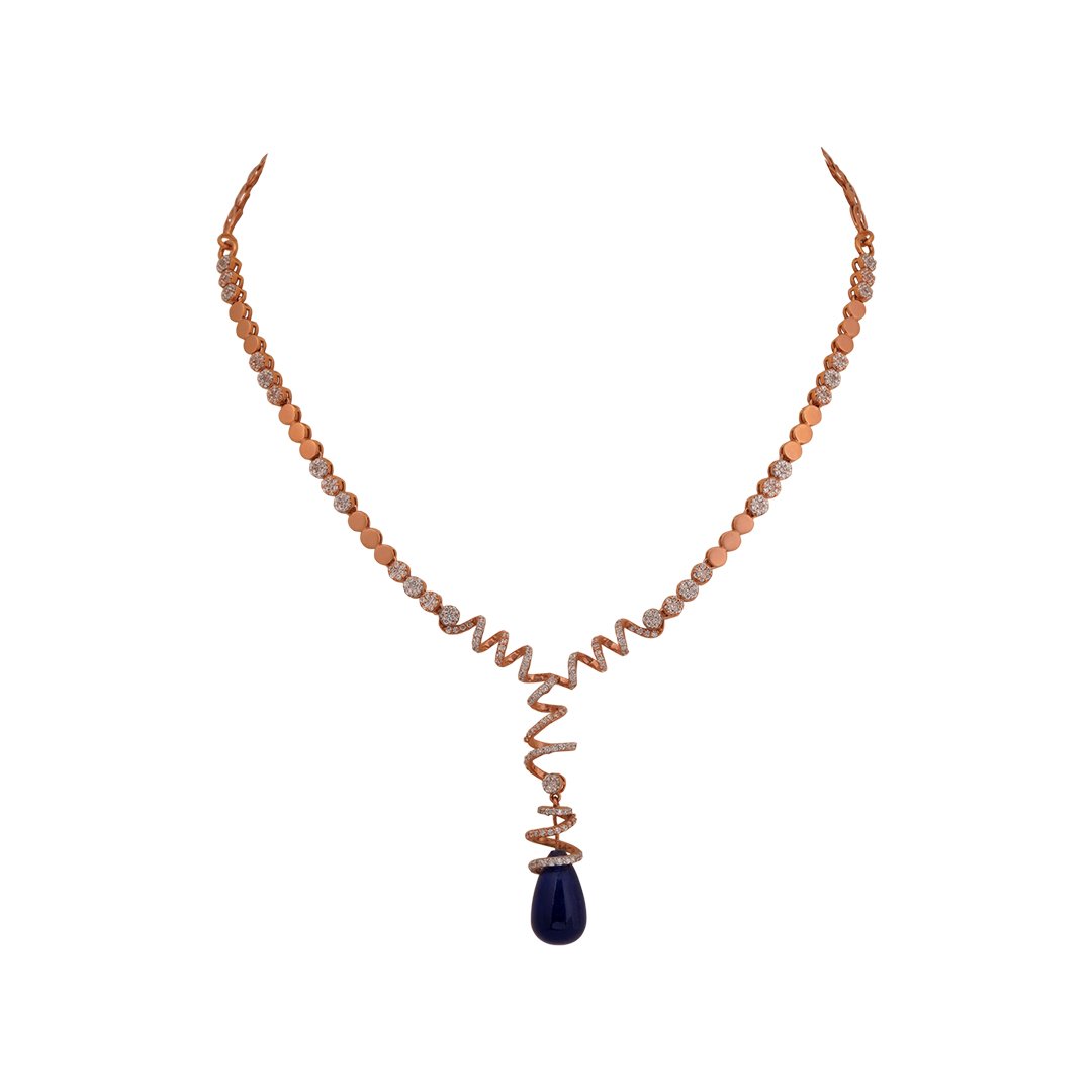 18kt Rose Gold Stone Necklace
