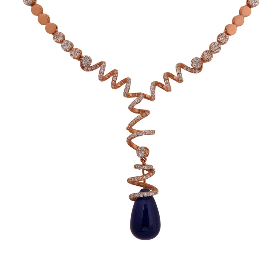 18kt Rose Gold Stone Necklace