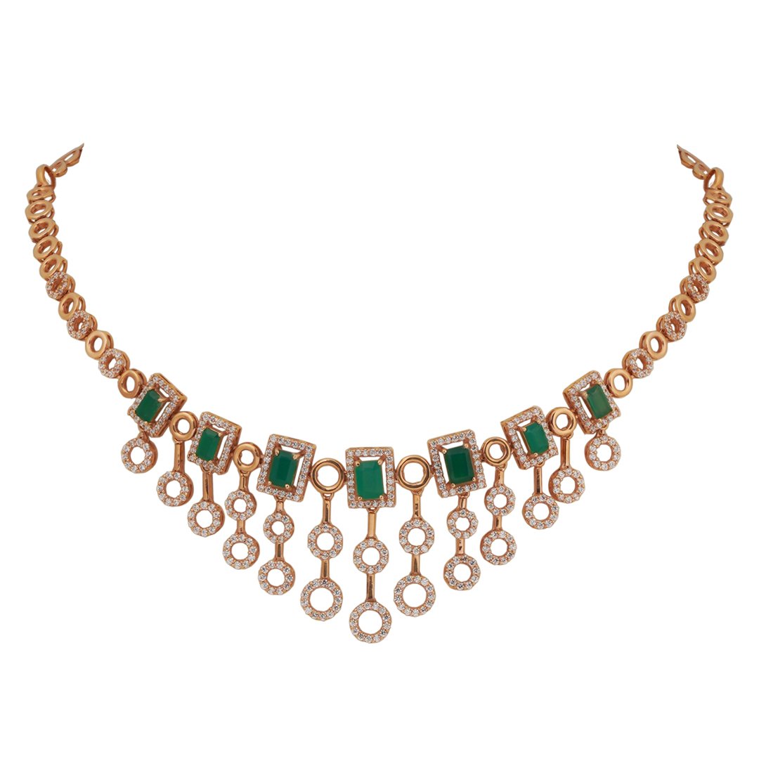 18kt Rose gold Stone Necklace