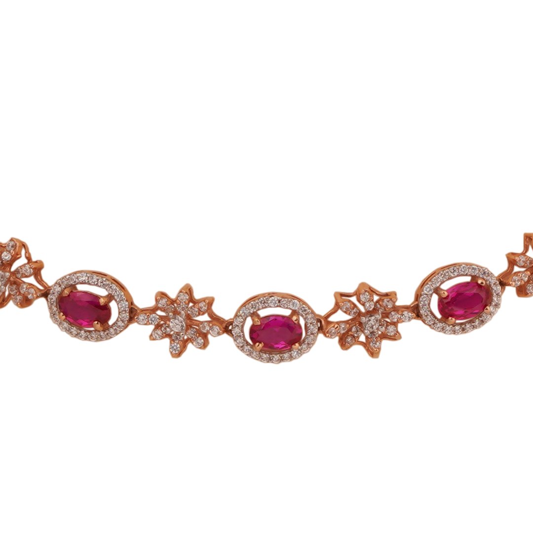 18kt rose gold stone necklace