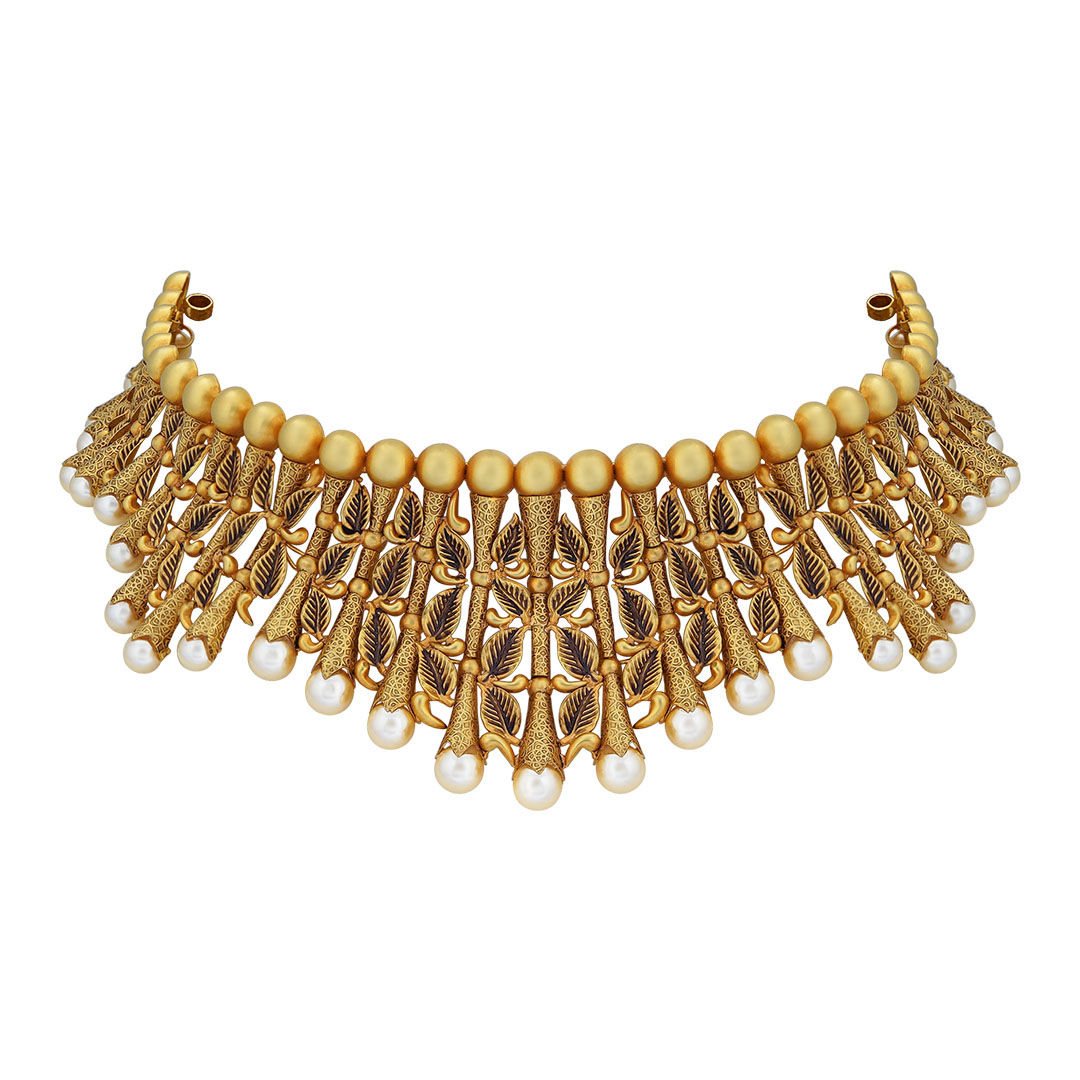Designer Antique Necklace With Pearls