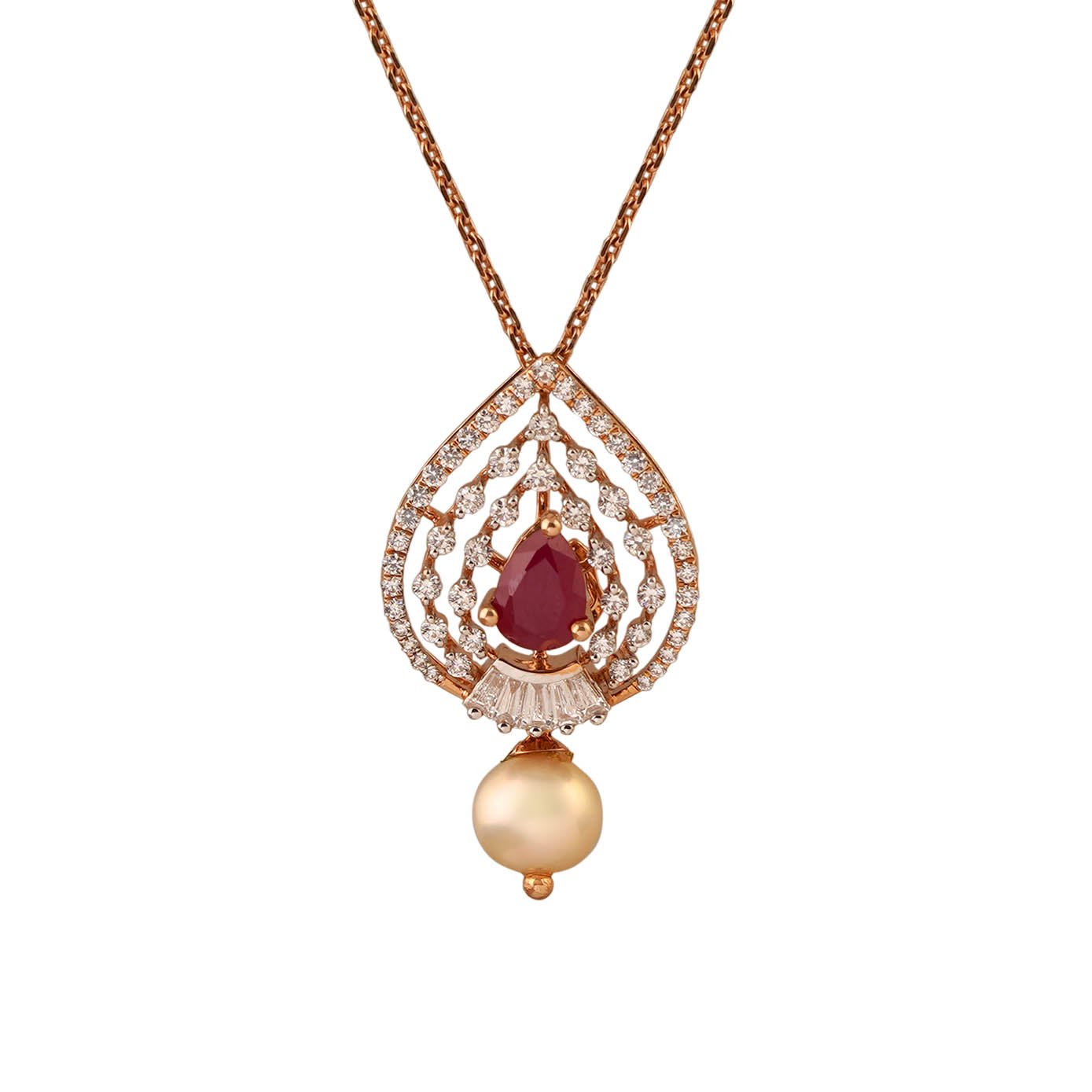 Diamond Pendant Earring Set