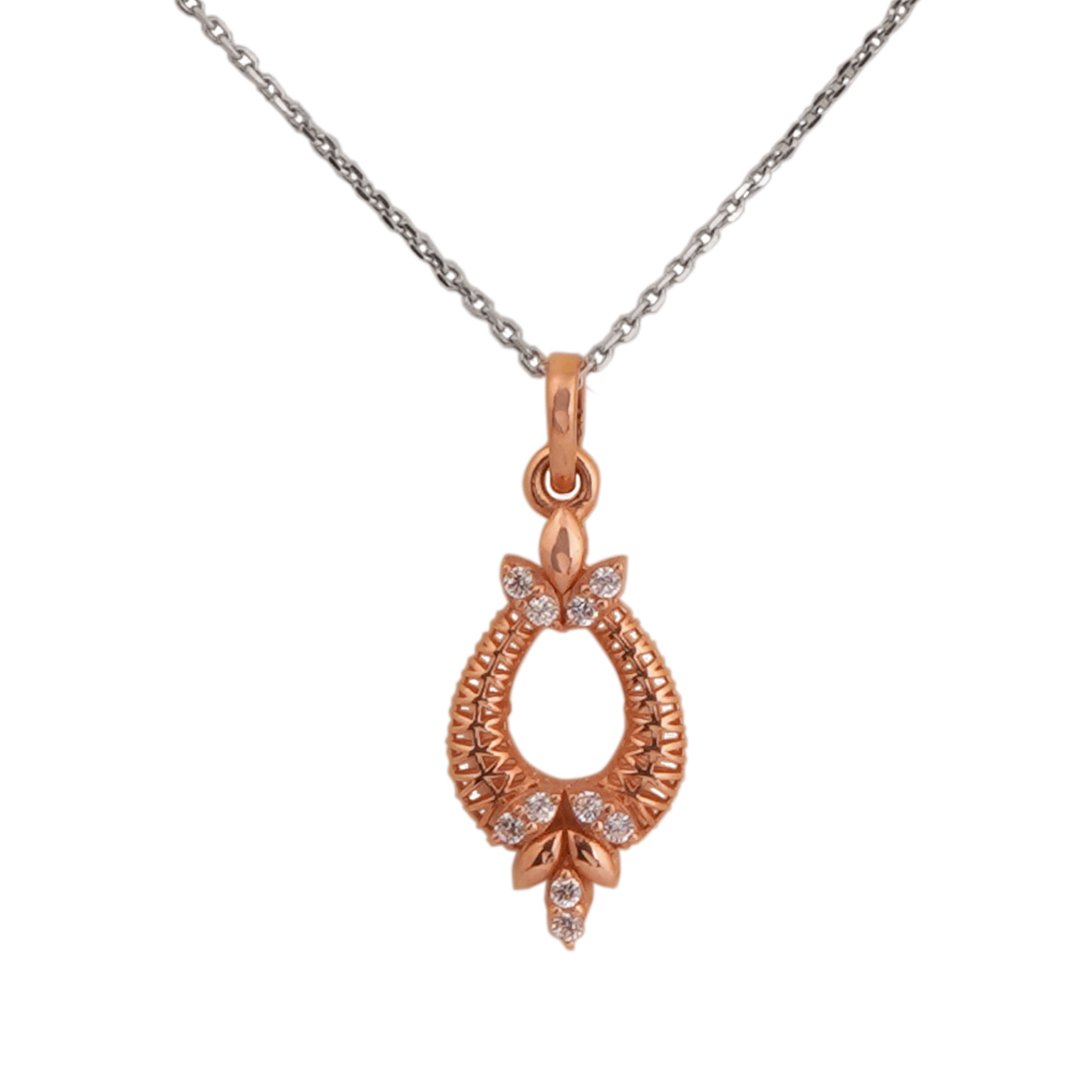 18kt Rose Gold Stone Pendant with Chain