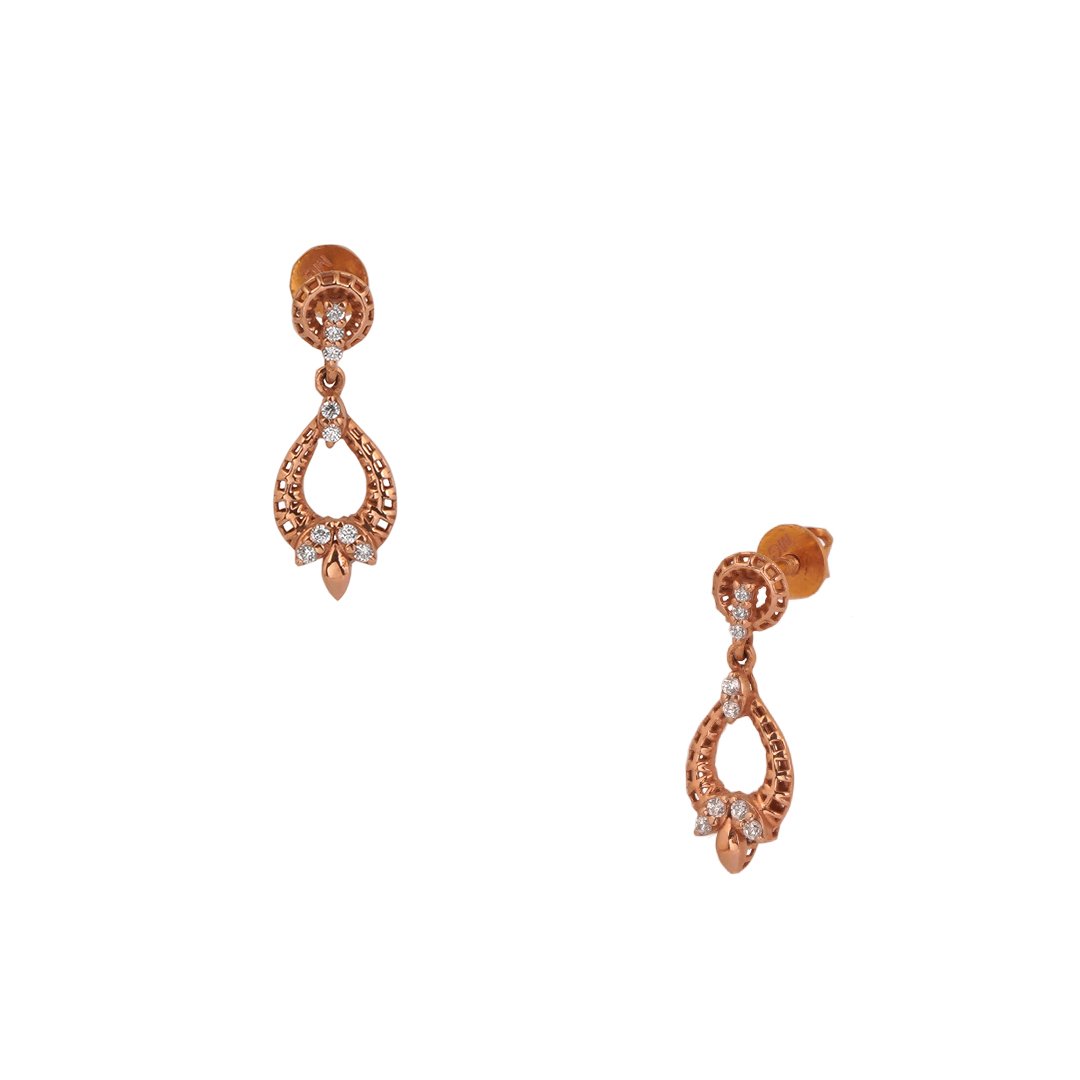 18kt Rose Gold Stone Pendant with Chain