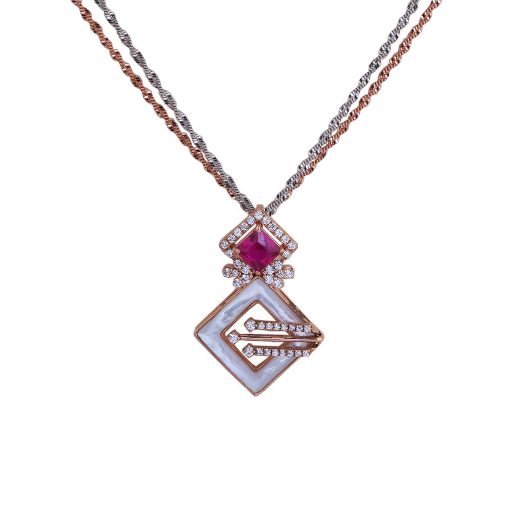 18kt pendant chain set