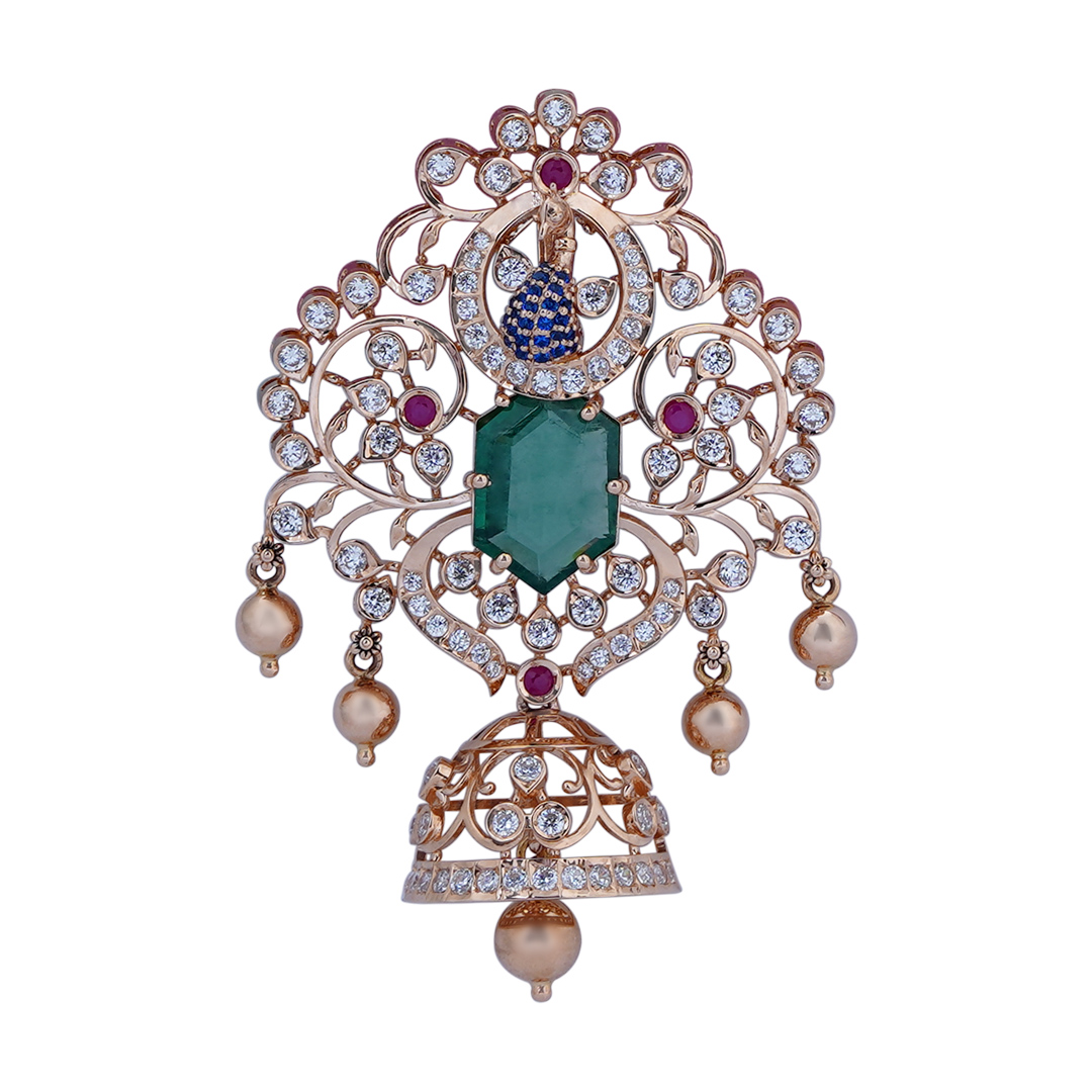 18KT Rose Gold Diamond Design Pendant
