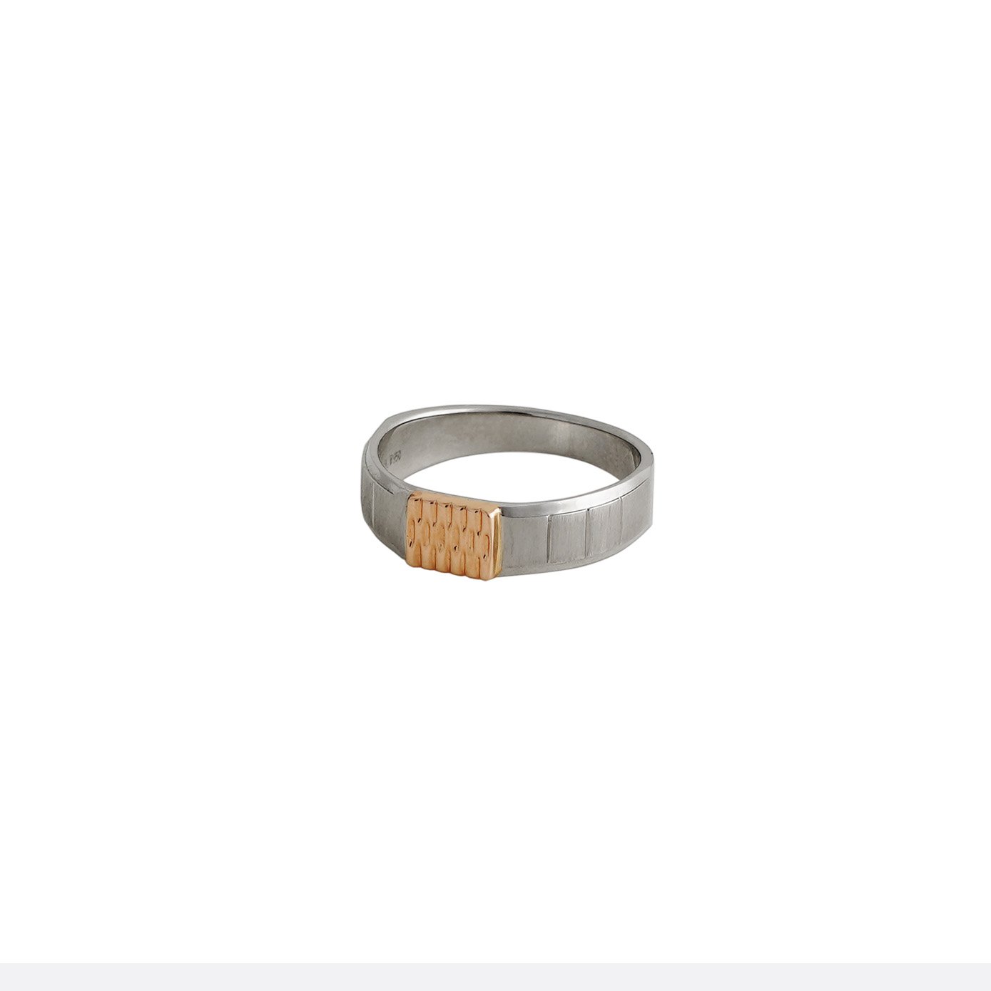 Platinum Ring with Rose Gold