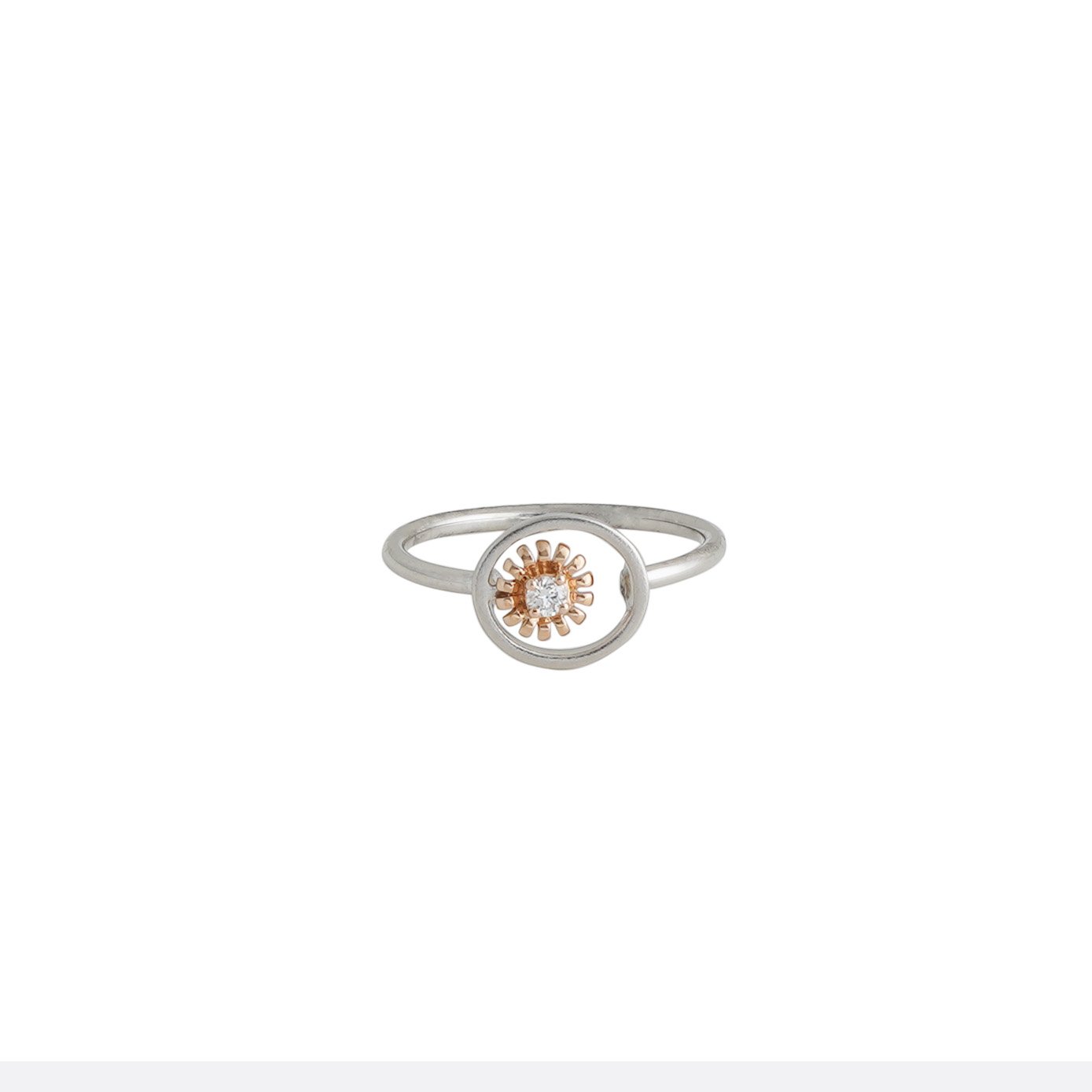 Platinum Diamond Ring with Gold